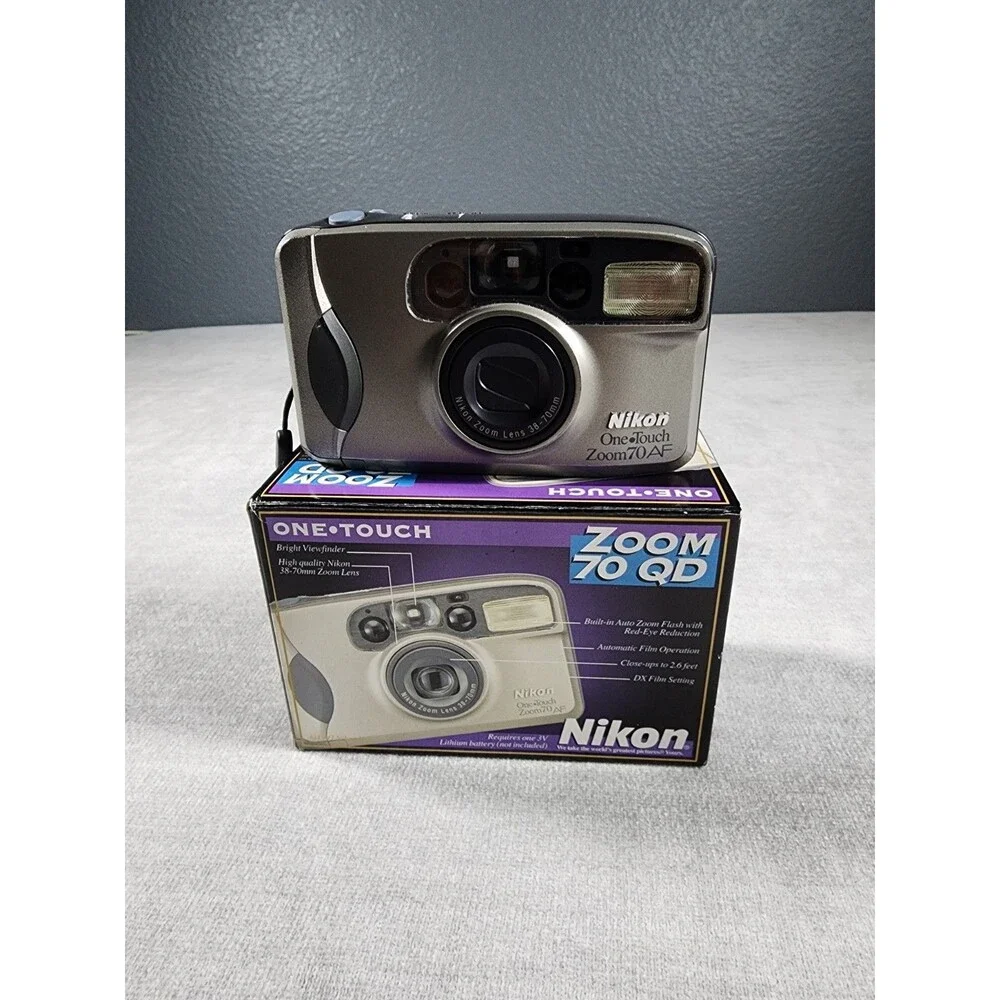 Nikon One Touch Zoom 70 QD 35mm Film Camera Point Shoot WORKS